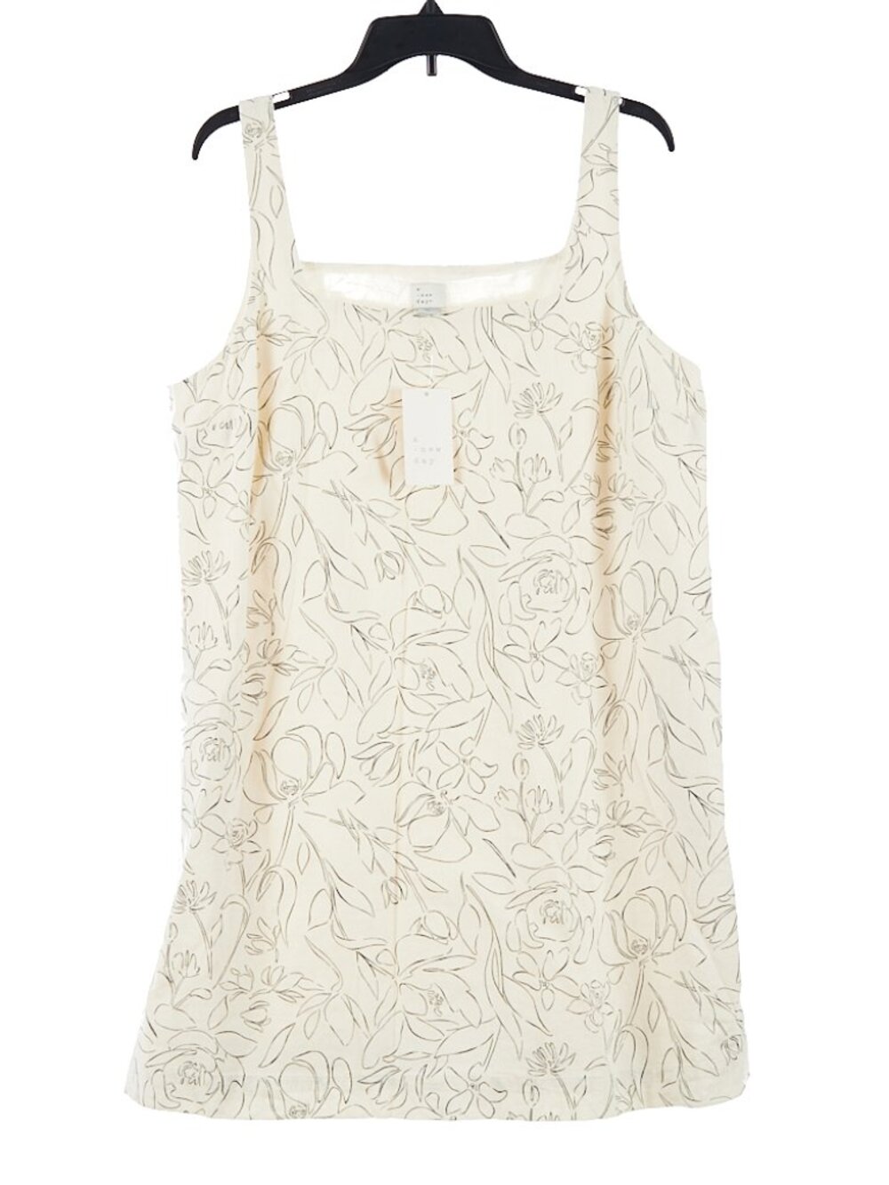 a new day Cream Floral Square-Neck Tank Dress